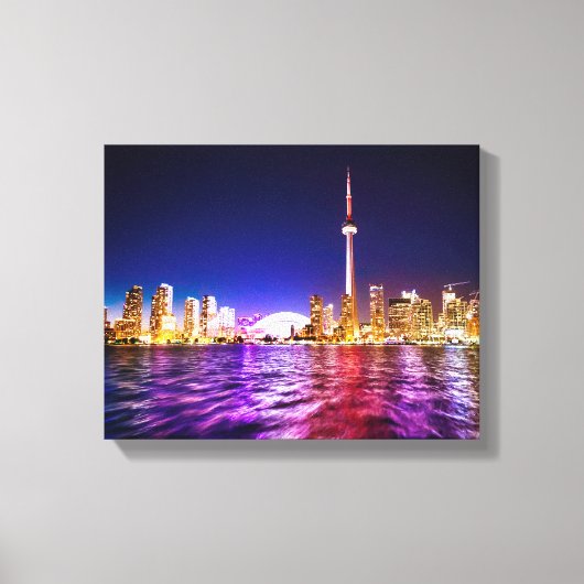 Toronto Skyline bij nacht Canvas Afdruk (Voorkant)
