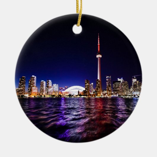 Toronto Skyline bij nacht Keramisch Ornament (Voorkant)