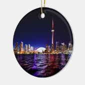 Toronto Skyline bij nacht Keramisch Ornament (Links)