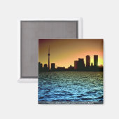 Toronto skyline bij zonsondergang, genomen van Che Magneet (Voorkant / Achterkant)