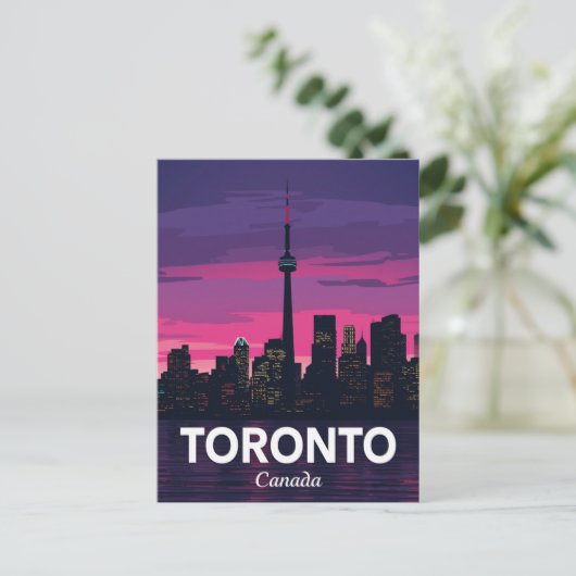 Toronto Skyline City Tower Sunset Briefkaart (Staand voorkant)