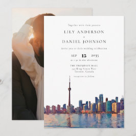 Toronto Skyline Destination Photo Wedding Kaart
