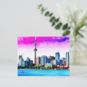 Toronto Skyline Geschilderd ontwerp op Briefkaart (Staand voorkant)