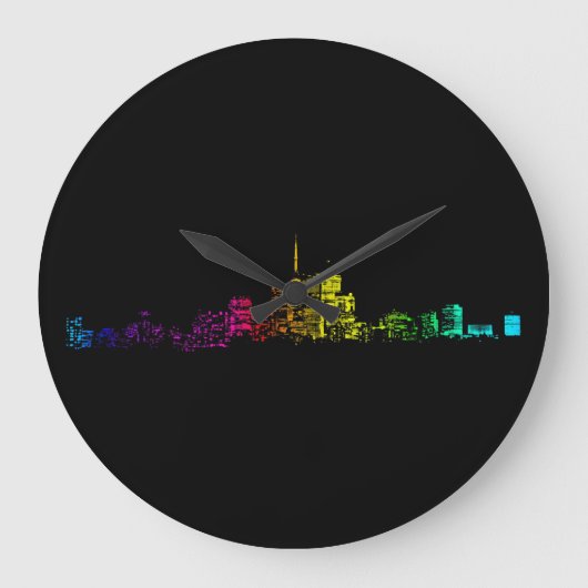 Toronto Skyline Gradient Grote Klok (Voorkant)