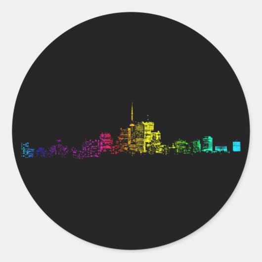 Toronto Skyline Gradient Ronde Sticker (Voorkant)