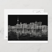 Toronto Skyline in Black en White Briefkaart (Voorkant / Achterkant)