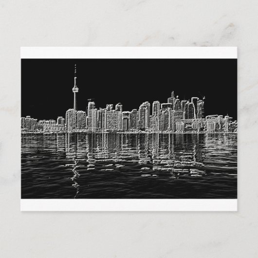 Toronto Skyline in Black en White Briefkaart (Voorkant)