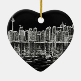 Toronto Skyline in Black en White Keramisch Ornament