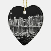 Toronto Skyline in Black en White Keramisch Ornament (Links)