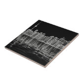 Toronto Skyline in Black en White Tegeltje (Zijkant)