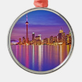 Toronto Skyline in Dusk Metalen Ornament (Voorkant)
