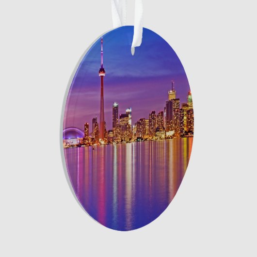 Toronto Skyline in Dusk Ornament (voorkant)