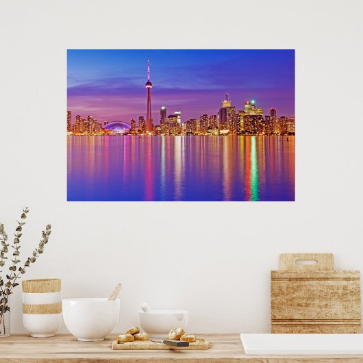 Toronto Skyline in Dusk Poster (Keuken)