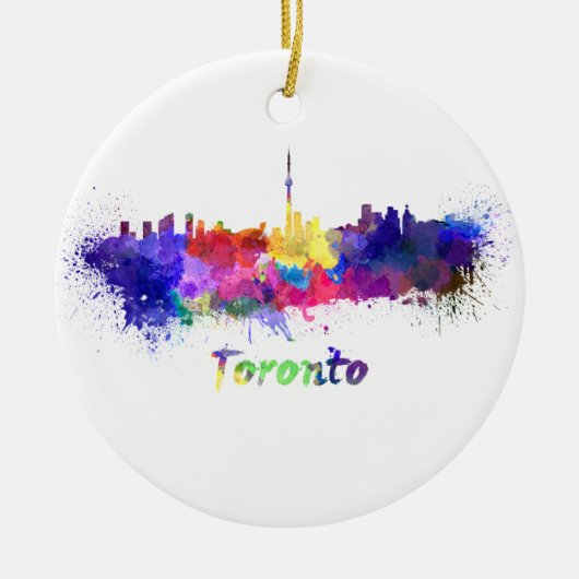 Toronto skyline in watercolor keramisch ornament (Voorkant)