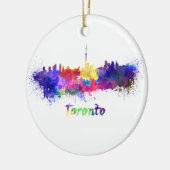 Toronto skyline in watercolor keramisch ornament (Links)