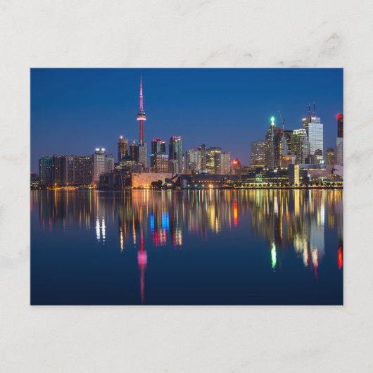 Toronto Skyline Lake Ontario bij nacht Briefkaart (Voorkant)