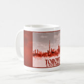 Toronto skyline met rode grunge koffiemok (Voorkant links)