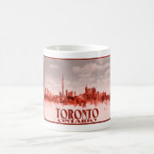 Toronto skyline met rode grunge koffiemok (Center)