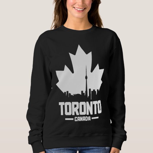 Toronto Skyline Ontario Canada Maple Leaf Canadian Trui (Voorkant)