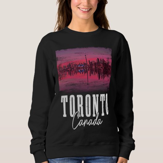 Toronto Skyline Ontario Canada Maple Leaf Canadian Trui (Voorkant)