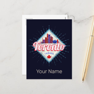 Toronto Skyline Ontario Retro Canada Vintage Feestdagenkaart