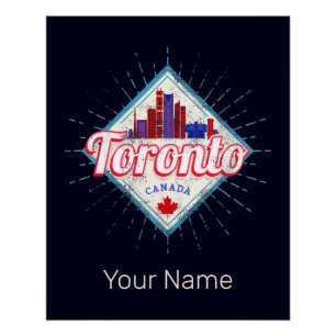 Toronto Skyline Ontario Retro Canada Vintage Perfect Poster