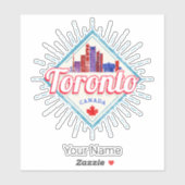 Toronto Skyline Ontario Retro Canada Vintage Sticker (Vel)