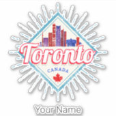 Toronto Skyline Ontario Retro Canada Vintage Sticker (Voorkant)