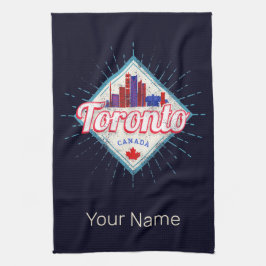 Toronto Skyline Ontario Retro Canada Vintage Theedoek
