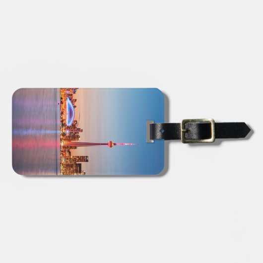 Toronto Skyline op Sunset Bagagelabel (Voorkant horizontaal)