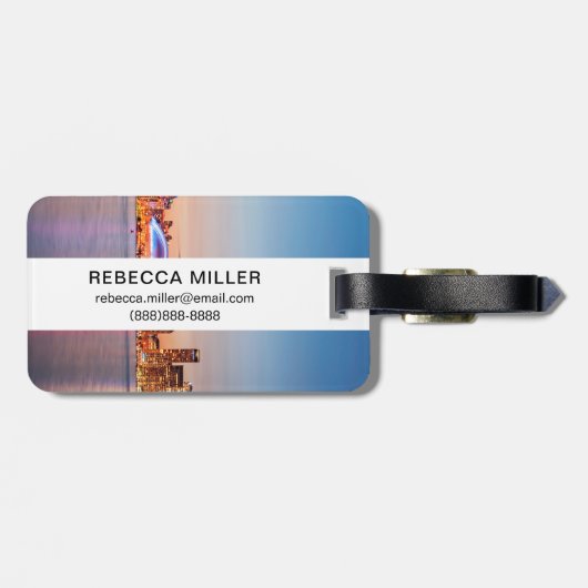 Toronto Skyline op Sunset Bagagelabel (Achterkant horizontaal)