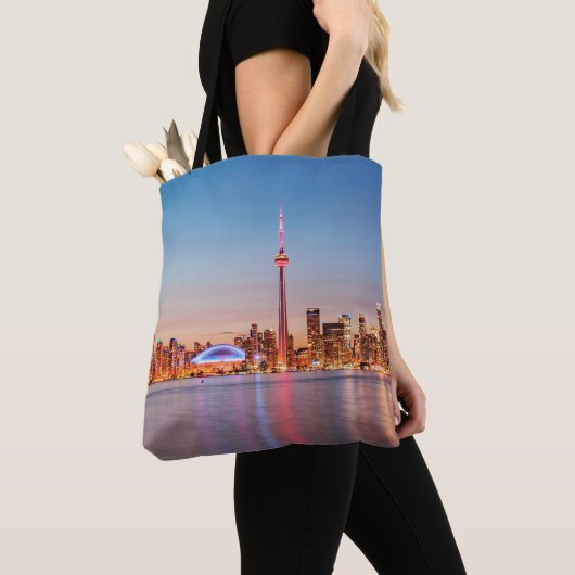 Toronto Skyline op Sunset Tote Bag (Dichtbij)
