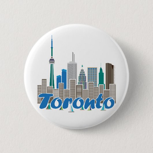 Toronto Skyline Ronde Button 5,7 Cm (Voorkant)