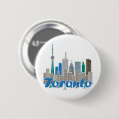 Toronto Skyline Ronde Button 5,7 Cm (Voorkant /achterkant)