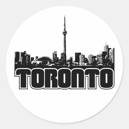 Toronto Skyline Ronde Sticker (Voorkant)