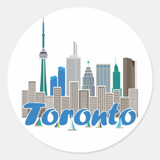 Toronto Skyline Ronde Sticker (Voorkant)