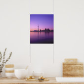 Toronto Skyline 's nachts, Ontario, Canada Poster (Keuken)