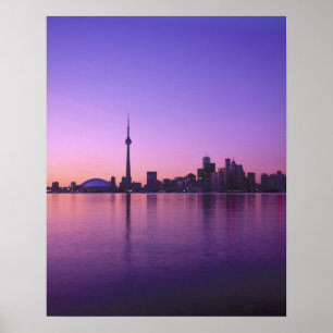 Toronto Skyline 's nachts, Ontario, Canada Poster