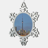 Toronto Skyline 's nachts Tin Sneeuwvlok Ornament (Rechts)