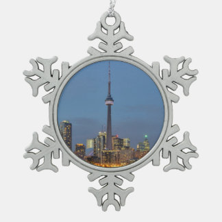 Toronto Skyline 's nachts Tin Sneeuwvlok Ornament