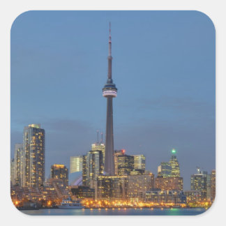 Toronto Skyline 's nachts Vierkante Sticker