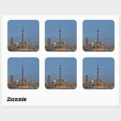 Toronto Skyline 's nachts Vierkante Sticker (Vel)