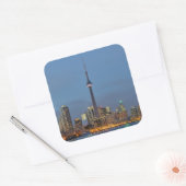 Toronto Skyline 's nachts Vierkante Sticker (Envelop)