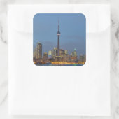 Toronto Skyline 's nachts Vierkante Sticker (Tas)