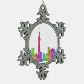 Toronto skyline tin sneeuwvlok ornament (Links)