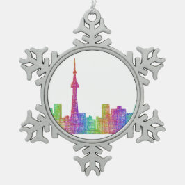 Toronto skyline tin sneeuwvlok ornament