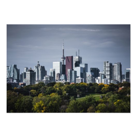 Toronto Skyline vanaf Riverdale Park 9 Kleur Foto Afdruk (Voorkant)