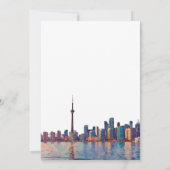 Toronto Skyline Watercolor Elegant Wedding Kaart (Achterkant)
