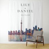 Toronto Skyline Wedding Photo Backdrop Wandkleed (In situ)