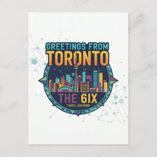 Toronto The 6ix Modern Kleurrijk Koel Abstract  Briefkaart